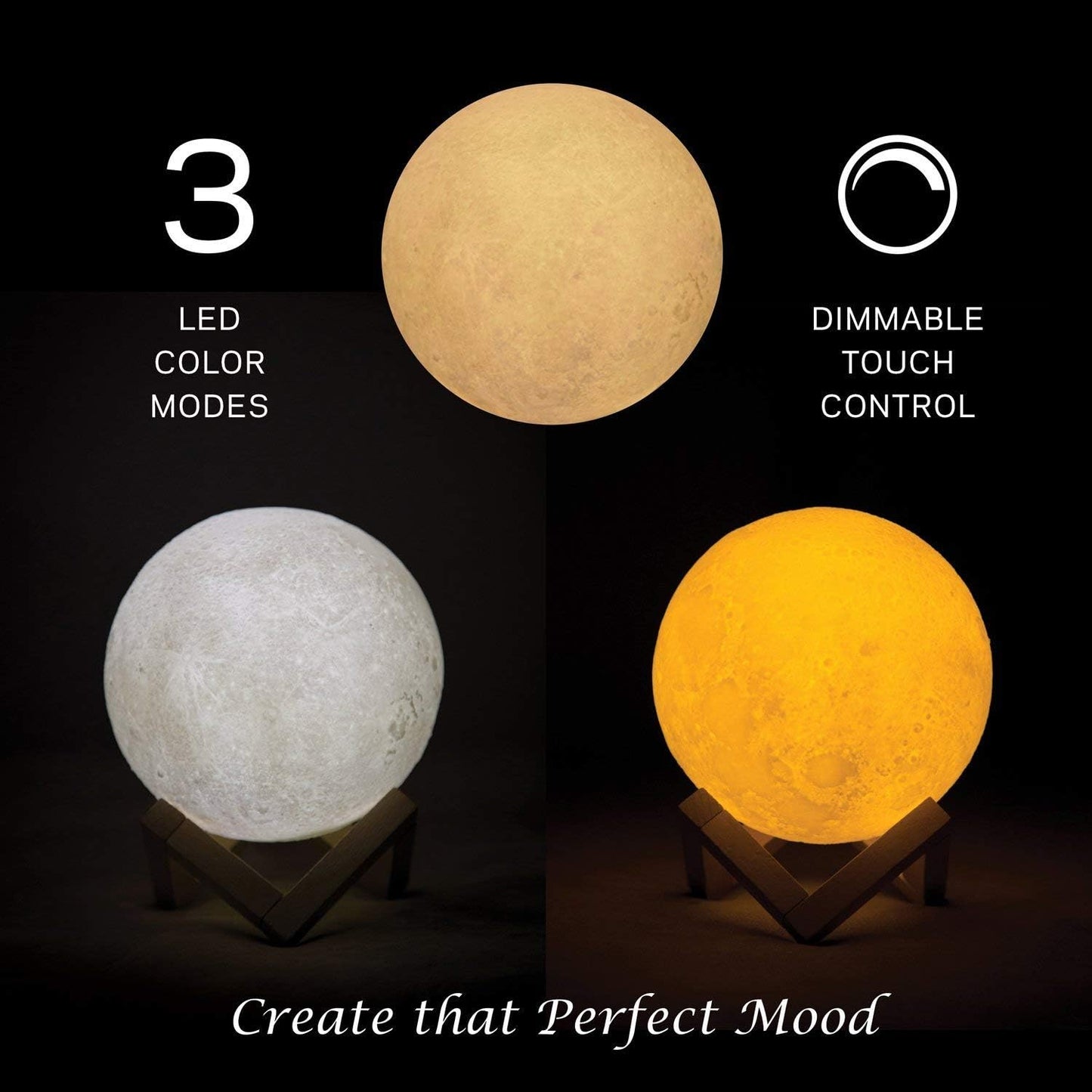 Lampara Luna 3D LED Moon Lamp