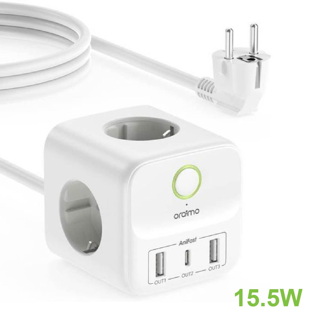 Regleta de Cubo USB de 15.5W