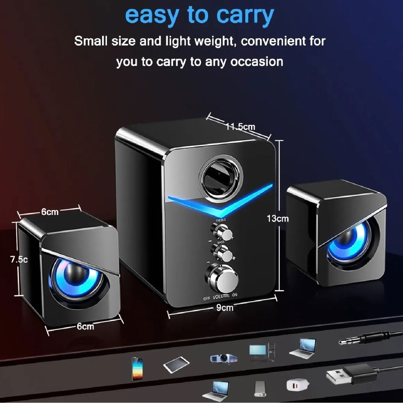 Mini Altavoz Portátil Subwoofer Bluetooth 5.0 Rgb