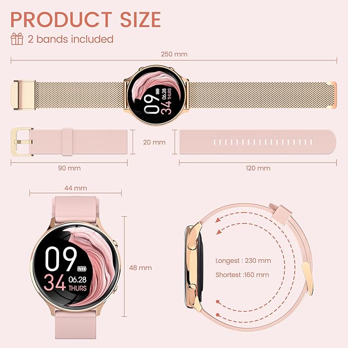 Smartwatch Mujer, Reloj Inteligente Mujer